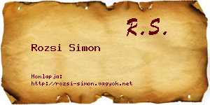 Rozsi Simon névjegykártya